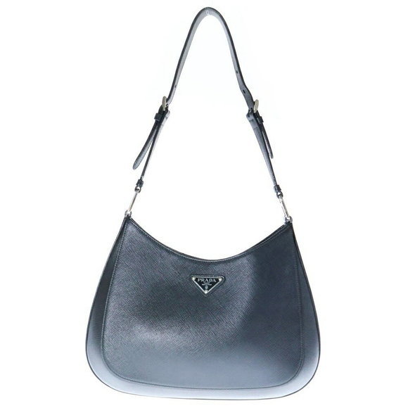 Prada Saffiano Shoulder Bag Black Triangle - Picture 1 of 5